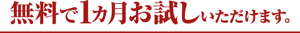 無料で1ヵ月お試しいただけます。